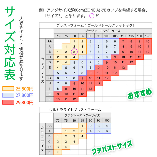 メンズオーダーブラ サイズ1